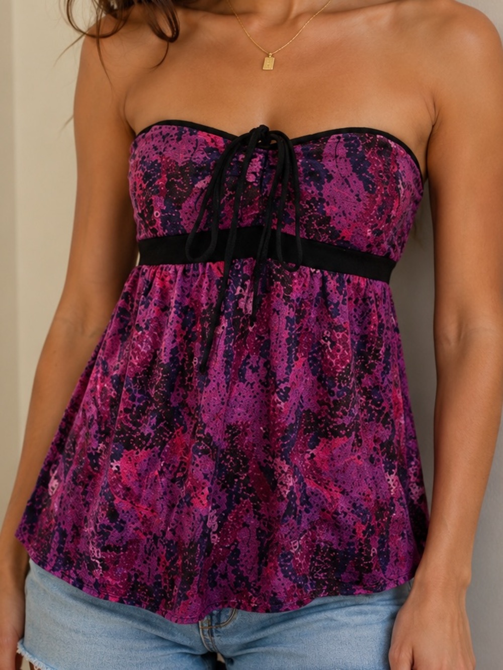 Kimchi blue strapless purple top size small!.